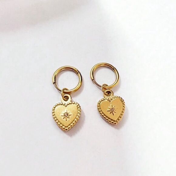 Heart hoop earrings N852 - Picture 1 of 5